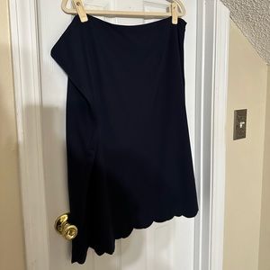 Navy Scallop Pencil Skirt Dainty Jewells